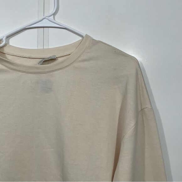 NWT Zara Trafulac Cream & Pink Fur Cuffed Sleeve Sweater - Picture 3 of 5